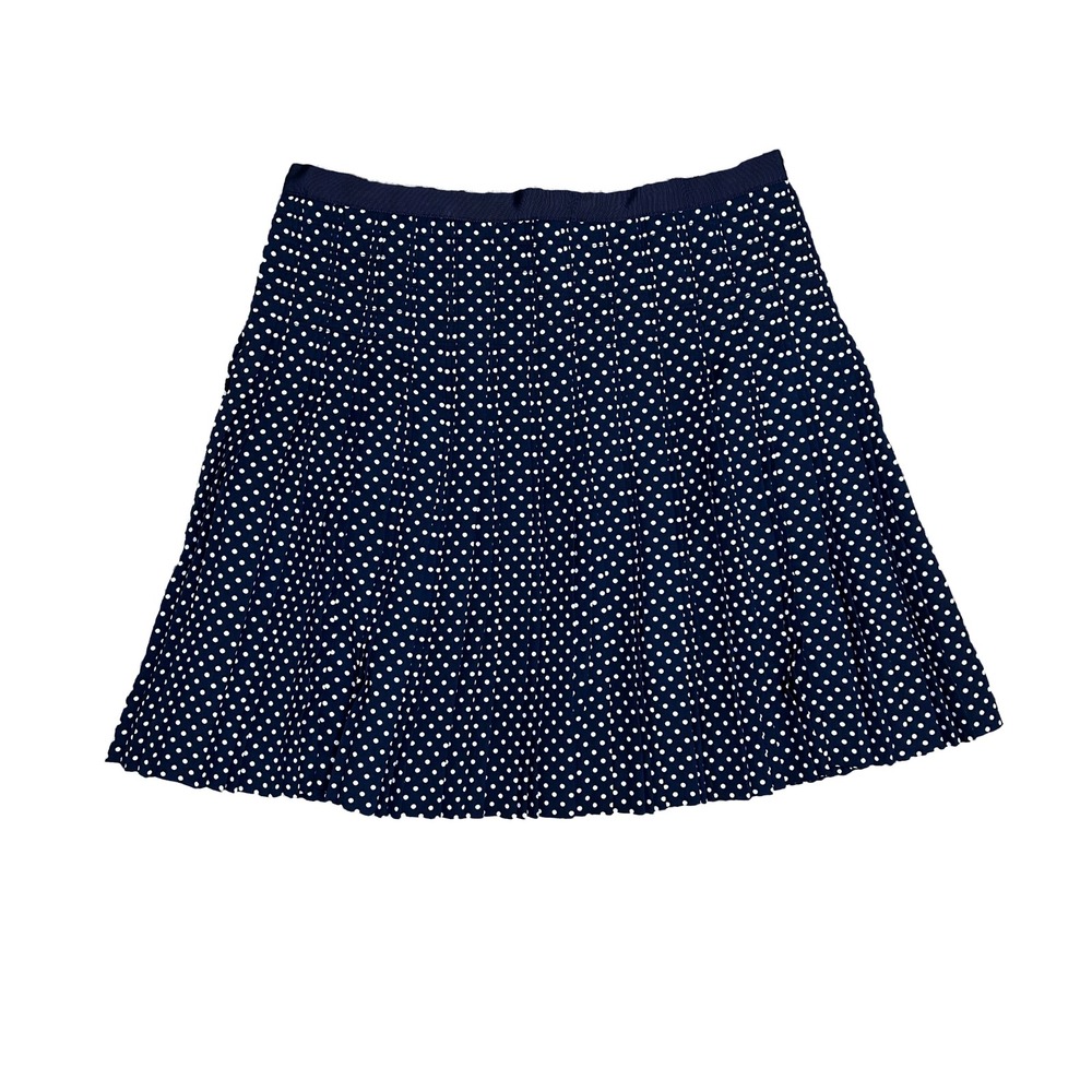 EUC‎ J. Crew Navy White Polka Dot Pleated Mini Skirt School Y2k Coquette Size 4